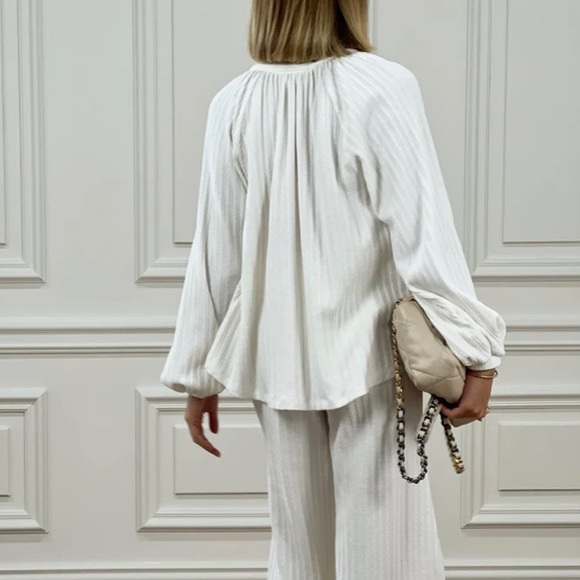 Vita Grace Palma Fine Gauge Sweater in Ivory White - Picture 7 of 15